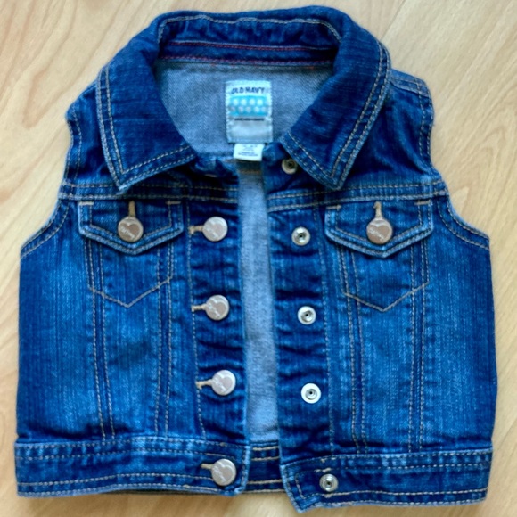 Old Navy: Denim vest - looks great over a sundress!  18-24 months. - Picture 1 of 10